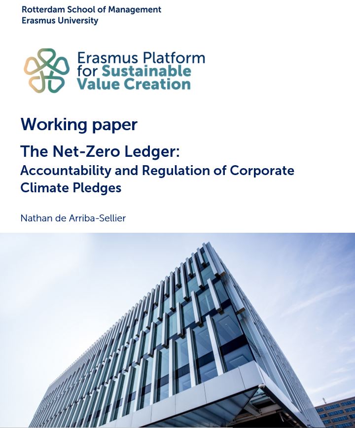 cover page for the working paper "The Net-Zero Ledger"